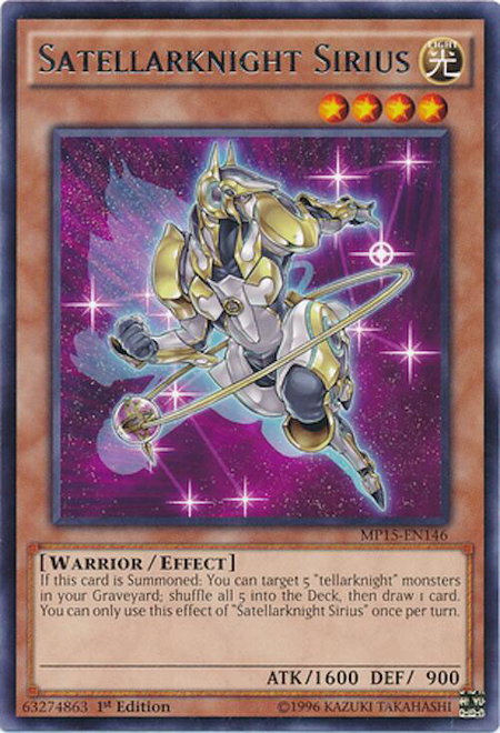 Satellarknight Sirius trading card from 2015 Mega-Tins Mega Pack Satellarknight Sirius - 2015 Mega-Tins Mega Pack YuGiOh trading card
