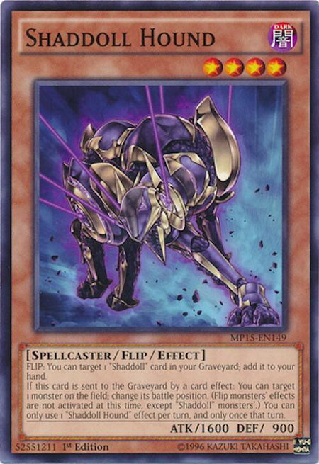 Shaddoll Hound trading card from 2015 Mega-Tins Mega Pack Shaddoll Hound - 2015 Mega-Tins Mega Pack YuGiOh trading card