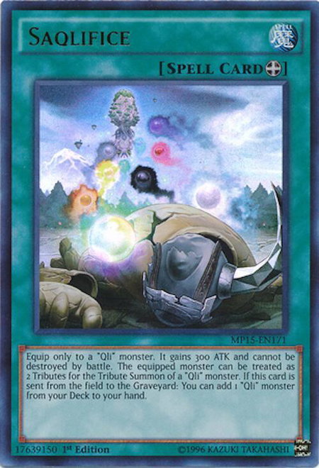 Saqlifice trading card from 2015 Mega-Tins Mega Pack Saqlifice - 2015 Mega-Tins Mega Pack YuGiOh trading card