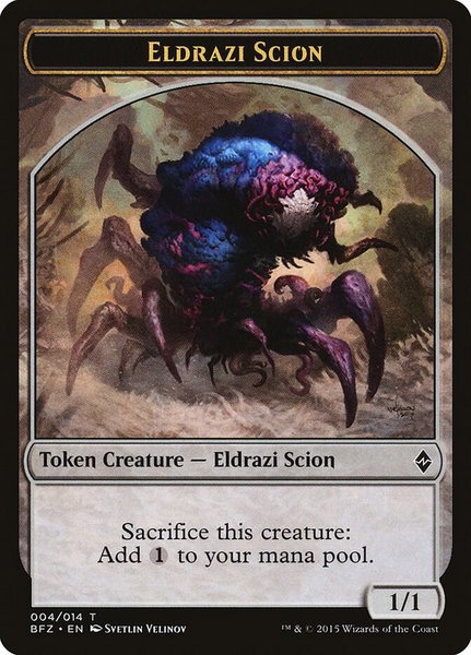 Eldrazi Scion Token (004) trading card from Battle for Zendikar Eldrazi Scion Token (004) - Battle for Zendikar Magic: The Gathering trading card