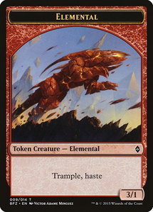 Elemental Token (009) - Battle for Zendikar (BFZ) #9 - Token Magic: The Gathering Trading Card