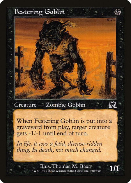Festering Goblin - Onslaught Magic: The Gathering trading card