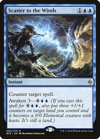 Scatter to the Winds - Battle for Zendikar (BFZ) #85 - Rare Magic: The Gathering Trading Card
