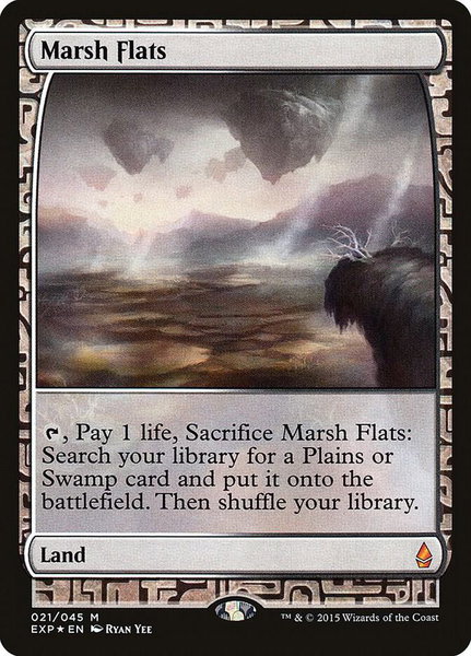 Marsh Flats trading card from Zendikar Expeditions Marsh Flats - Zendikar Expeditions Magic: The Gathering trading card