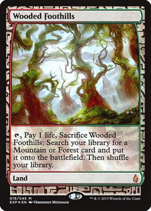 Wooded Foothills - Zendikar Expeditions (EXP) #19 - Mythic Rare Magic: The Gathering Trading Card