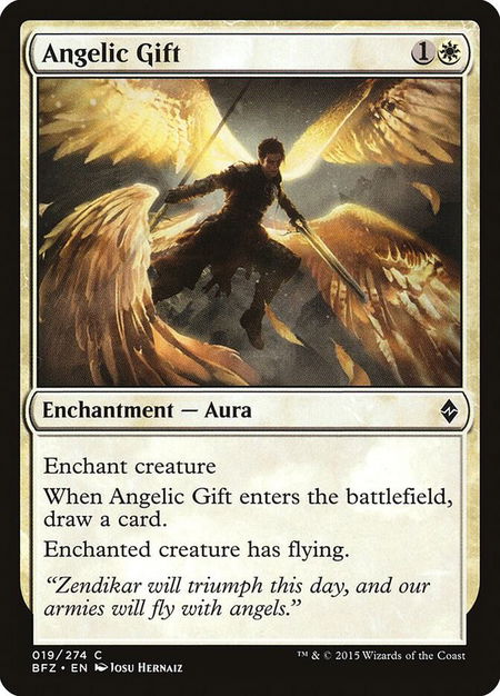 Angelic Gift - Battle for Zendikar Magic: The Gathering trading card