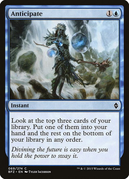 Anticipate trading card from Battle for Zendikar Anticipate - Battle for Zendikar Magic: The Gathering trading card