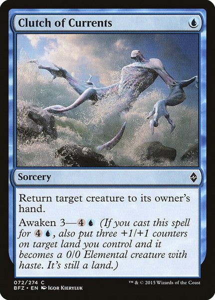 Clutch of Currents trading card from Battle for Zendikar Clutch of Currents - Battle for Zendikar Magic: The Gathering trading card