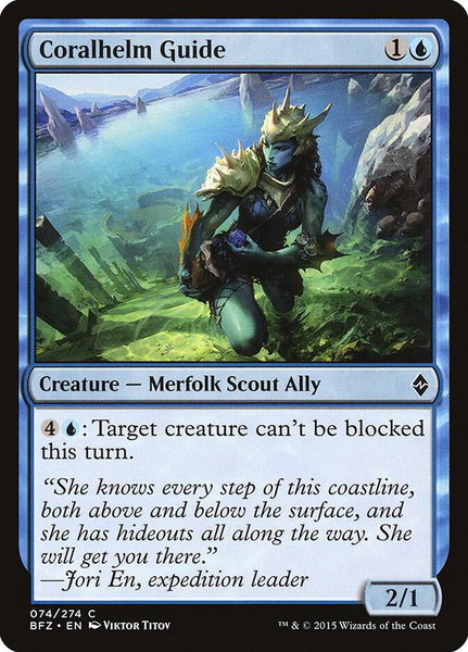 Coralhelm Guide trading card from Battle for Zendikar Coralhelm Guide - Battle for Zendikar Magic: The Gathering trading card