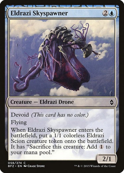 Eldrazi Skyspawner trading card from Battle for Zendikar Eldrazi Skyspawner - Battle for Zendikar Magic: The Gathering trading card