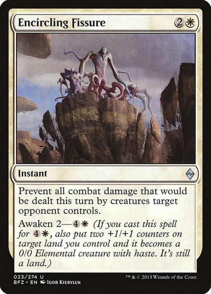 Encircling Fissure trading card from Battle for Zendikar Encircling Fissure - Battle for Zendikar Magic: The Gathering trading card