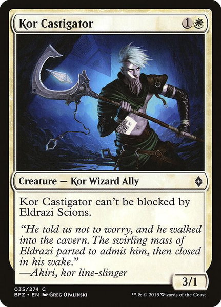 Kor Castigator trading card from Battle for Zendikar Kor Castigator - Battle for Zendikar Magic: The Gathering trading card