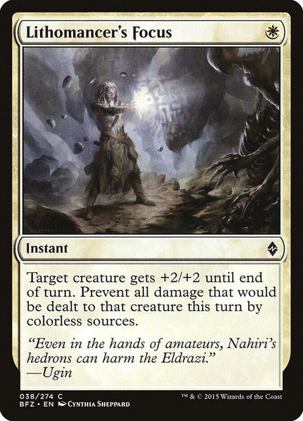 Lithomancer's Focus trading card from Battle for Zendikar Lithomancer's Focus - Battle for Zendikar Magic: The Gathering trading card
