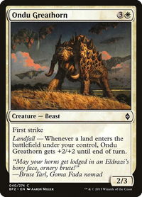 Ondu Greathorn - Battle for Zendikar (BFZ) #40 - Common Magic: The Gathering Trading Card