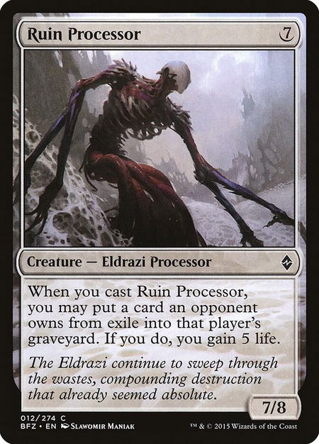 Ruin Processor trading card from Battle for Zendikar Ruin Processor - Battle for Zendikar Magic: The Gathering trading card