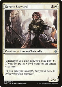 Serene Steward - Battle for Zendikar (BFZ) #46 - Uncommon Magic: The Gathering Trading Card