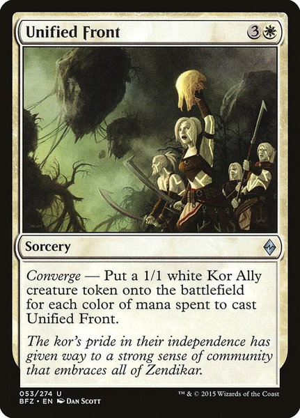 Unified Front trading card from Battle for Zendikar Unified Front - Battle for Zendikar Magic: The Gathering trading card