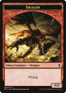 Dragon Token - Battle for Zendikar (BFZ) #8 - Token Magic: The Gathering Trading Card