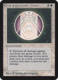 Circle of Protection: Green - Alpha Edition (LEA) #11 - Common Magic: The Gathering Trading Card