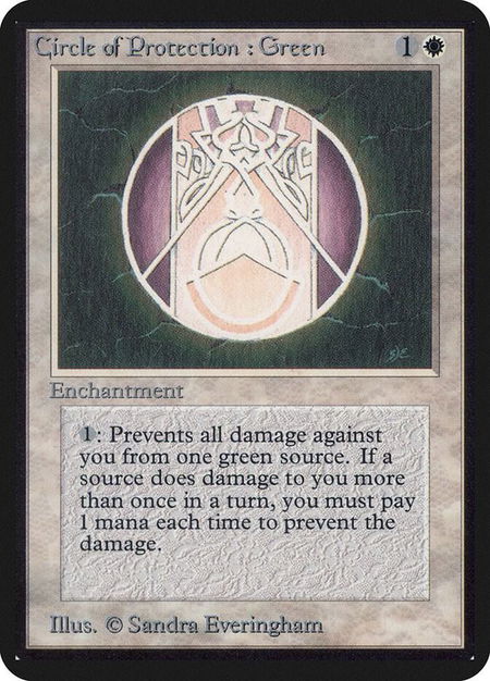 Circle of Protection: Green - Alpha Edition Magic: The Gathering trading card