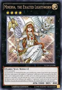 Minerva, the Exalted Lightsworn (Ultra Rare) trading card from Yu-Gi-Oh! Championship Series Prize Cards Minerva, the Exalted Lightsworn (Ultra Rare) - Yu-Gi-Oh! Championship Series Prize Cards YuGiOh trading card