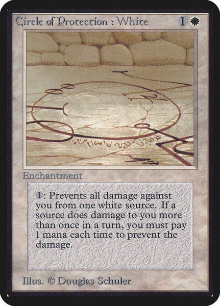 Circle of Protection: White trading card from Alpha Edition Circle of Protection: White - Alpha Edition Magic: The Gathering trading card