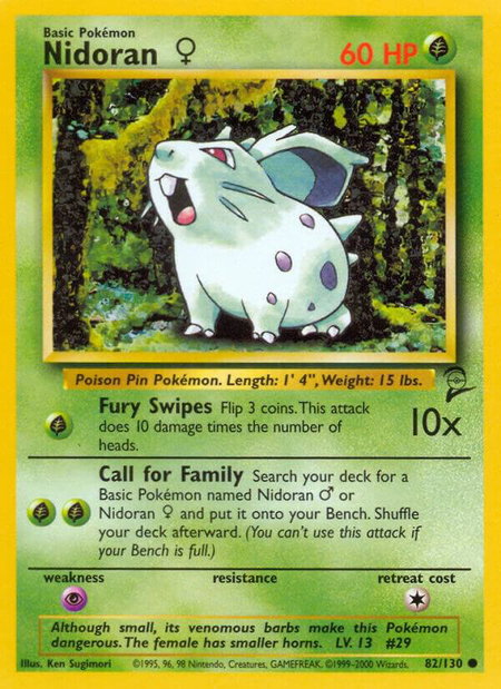 Nidoran F - Base Set 2 Pokémon trading card