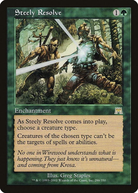 Steely Resolve - Onslaught Magic: The Gathering trading card