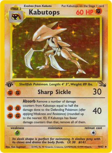Kabutops (9) - Fossil Pokémon trading card