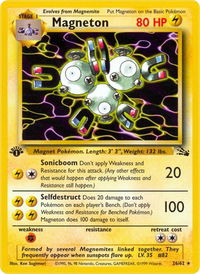 Magneton (26) - Fossil (FO) #26/62 - Rare Pokémon Trading Card