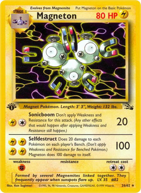 Magneton (26) - Fossil Pokémon trading card