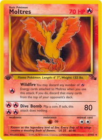 Moltres (27) - Fossil (FO) #27/62 - Rare Pokémon Trading Card