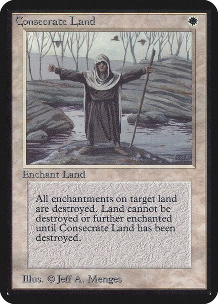 Consecrate Land trading card from Alpha Edition Consecrate Land - Alpha Edition Magic: The Gathering trading card