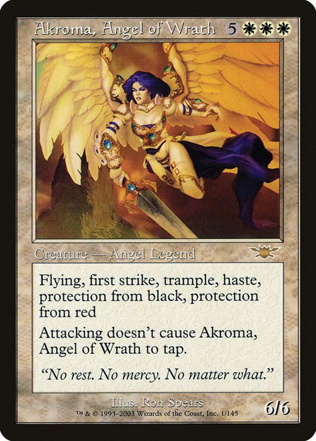 Akroma, Angel of Wrath - Legions Magic: The Gathering trading card
