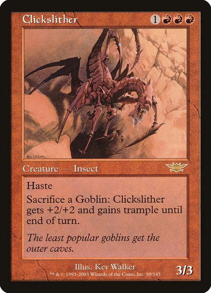 Clickslither trading card from Legions Clickslither - Legions Magic: The Gathering trading card