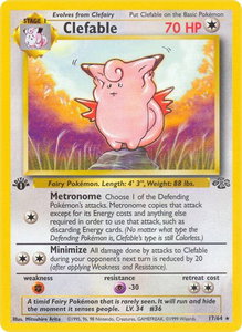 Clefable (17) - Jungle (JU) #17/64 - Rare Pokémon Trading Card