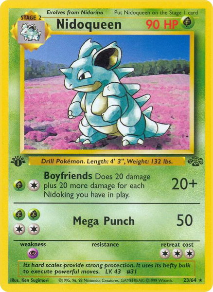 Nidoqueen (23) trading card from Jungle Nidoqueen (23) - Jungle Pokémon trading card
