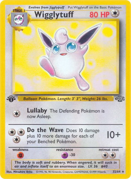 Wigglytuff (32) trading card from Jungle Wigglytuff (32) - Jungle Pokémon trading card