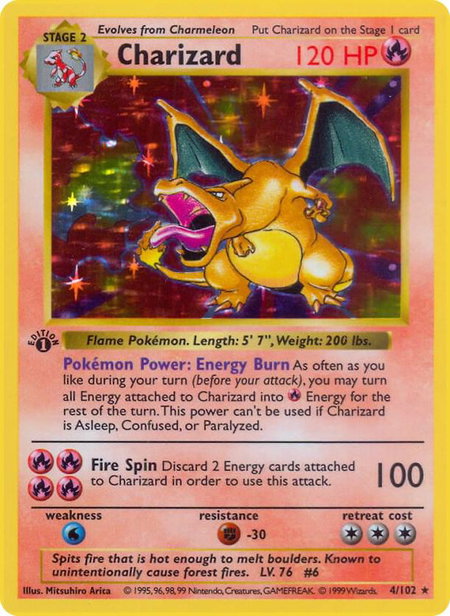 Charizard - Base Set (Shadowless) Pokémon trading card