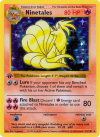 Ninetales - Base Set (Shadowless) (BSS) #012/102 - Holo Rare Pokémon Trading Card