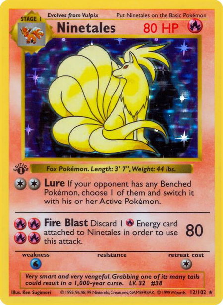 Ninetales - Base Set (Shadowless) Pokémon trading card