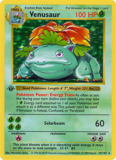 Venusaur - Base Set (Shadowless) Pokémon trading card