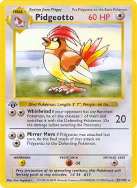 Pidgeotto - Base Set (Shadowless) (BSS) #022/102 - Rare Pokémon Trading Card