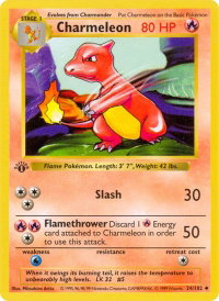 Charmeleon - Base Set (Shadowless) (BSS) #024/102 - Uncommon Pokémon Trading Card