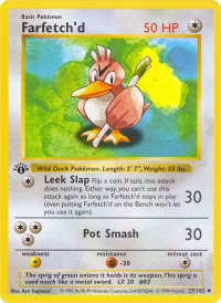 Farfetch'd - Base Set (Shadowless) (BSS) #027/102 - Uncommon Pokémon Trading Card