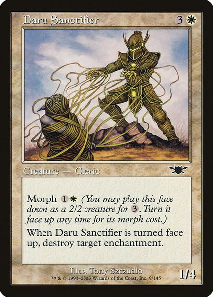 Daru Sanctifier trading card from Legions Daru Sanctifier - Legions Magic: The Gathering trading card