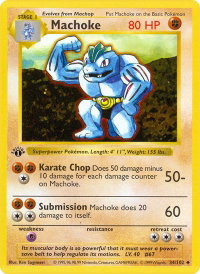 Machoke - Base Set (Shadowless) (BSS) #034/102 - Uncommon Pokémon Trading Card