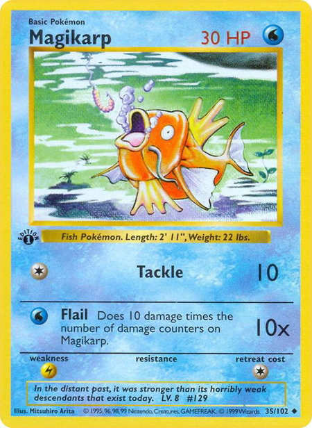 Magikarp - Base Set (Shadowless) Pokémon trading card