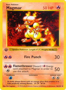 Magmar - Base Set (Shadowless) (BSS) #036/102 - Uncommon Pokémon Trading Card