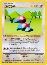 Porygon - Base Set (Shadowless) (BSS) #039/102 - Uncommon Pokémon Trading Card